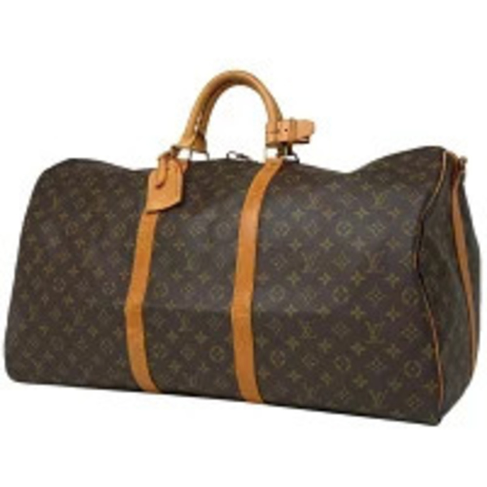 Louis Vuitton Keepall Bandoulire Travel Business Trip Boston Bag Monogram Brown